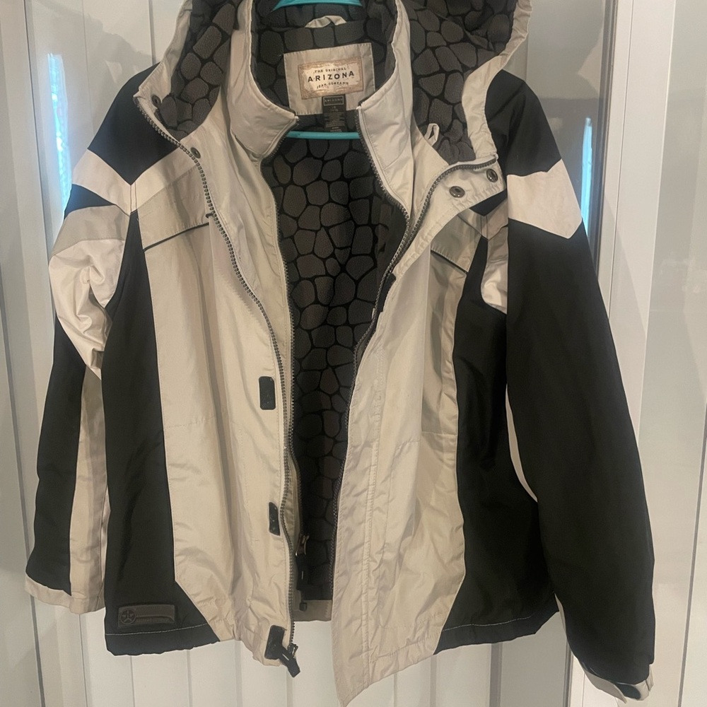 Black and White Hooded Jacket